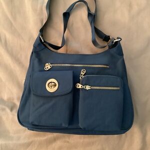 Baggallini San Marino Blue Nylon Satchel Tote Shoulder Travel Bag NWOT